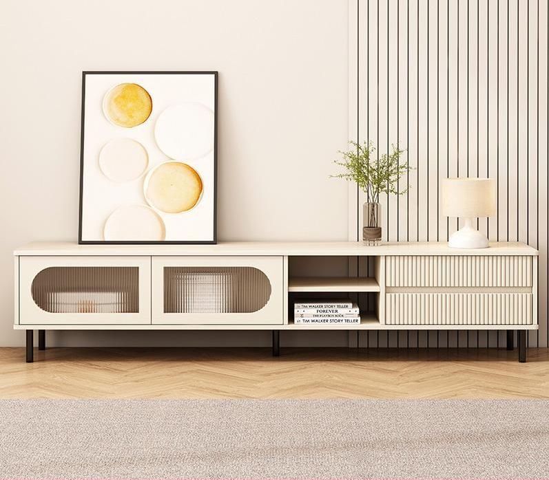 Cream wind TV cabinet end table combination - BOZI