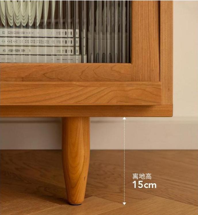 Pine rattan cabinet door TV cabinet - BOZI